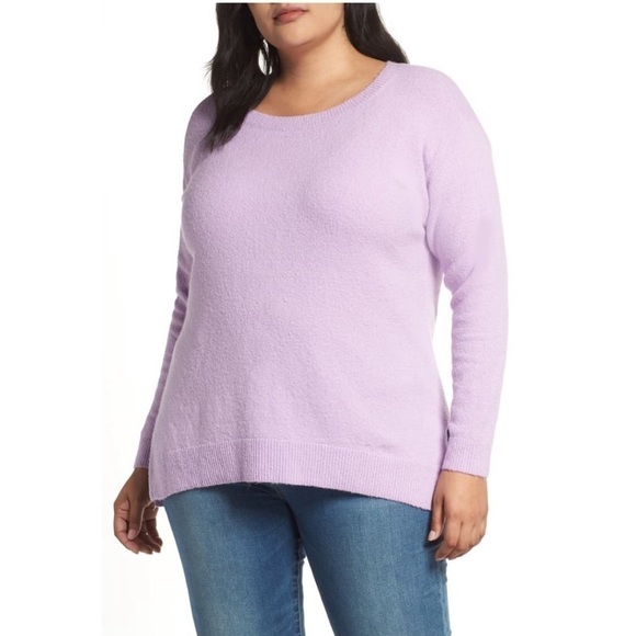 Caslon fuzzy zip back tunic sweater plus size 3X New - no tags - Picture 1 of 5